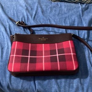 Last call Kate spade pink plaid cross body